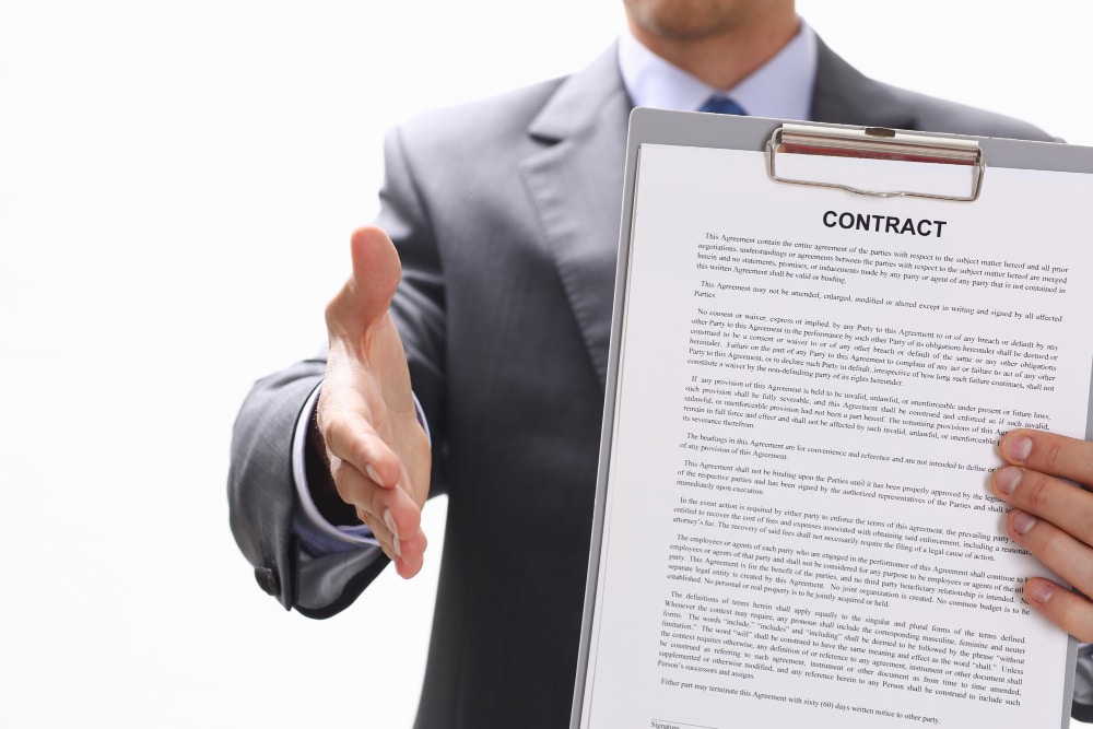 A lawyer holding a non-solicitation agreement.
